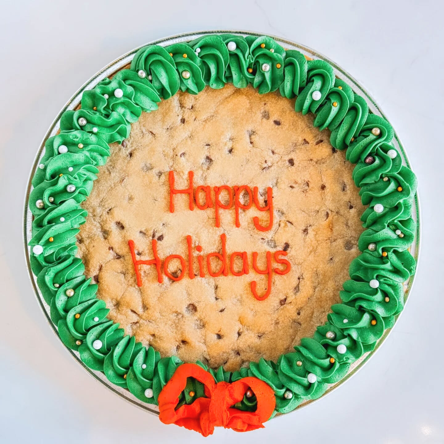 Happy Holidays Wreath Cookie Cake